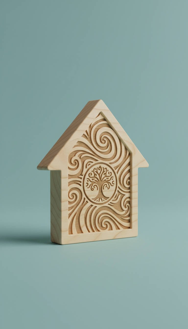 Maple house plaque, personalized engraving